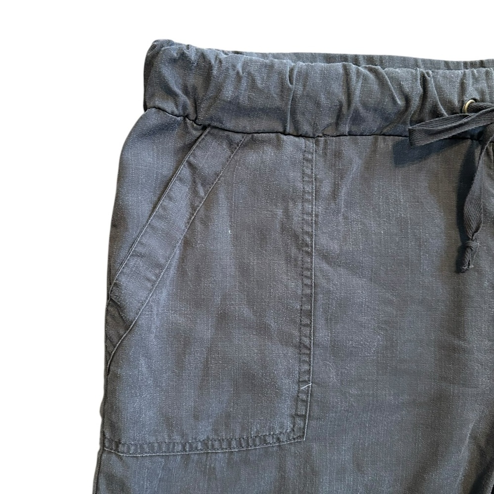 CAFE MARRAKESH charcoal gray elastic drawstring waist pull on style shorts sz L - Picture 4 of 6